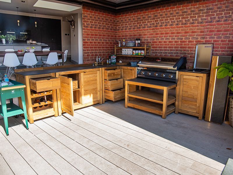 Bari Teak Outdoor Kitchen Set 1-Garden Furniture Centre-HighRange,Reclaimed Furniture,Kitchen Set,Bari,Outdoor Furniture,Outdoor Kitchens,The Bari Outdoor Kitchen Range-{collection_title}