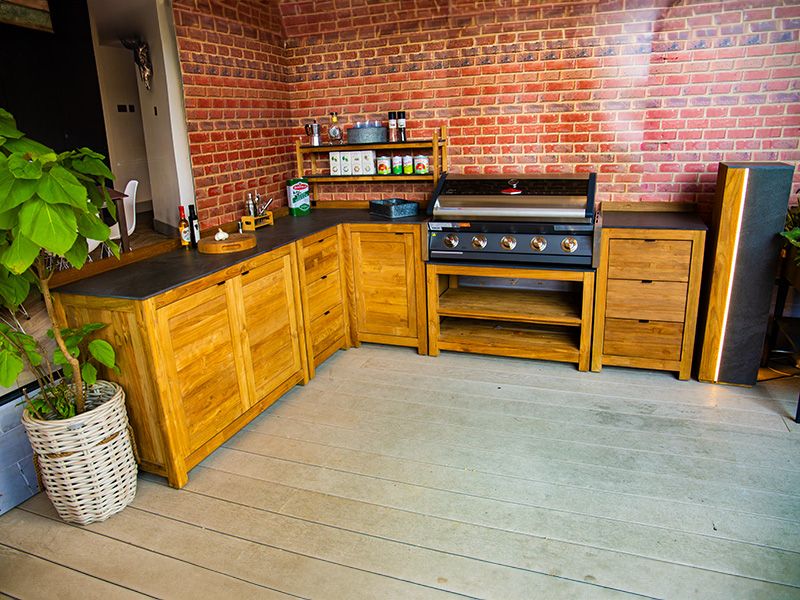 Bari Teak Outdoor Kitchen Set 2