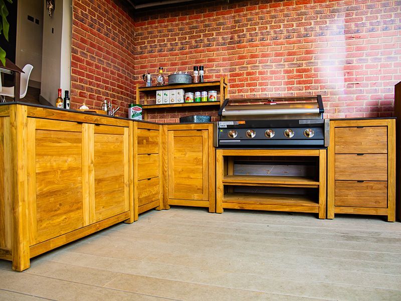 Bari Teak Outdoor Kitchen Set 2-Garden Furniture Centre-HighRange,Reclaimed Furniture,Kitchen Set,Showroom exdis,Bari,Outdoor Furniture,Outdoor Kitchens,The Bari Outdoor Kitchen Range-{collection_title}