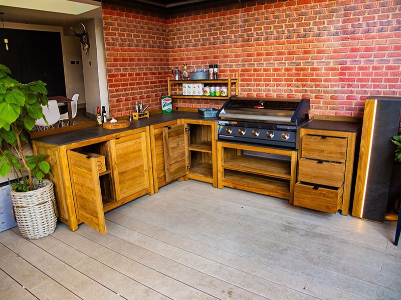 Bari Teak Outdoor Kitchen Set 2-Garden Furniture Centre-HighRange,Reclaimed Furniture,Kitchen Set,Showroom exdis,Bari,Outdoor Furniture,Outdoor Kitchens,The Bari Outdoor Kitchen Range-{collection_title}