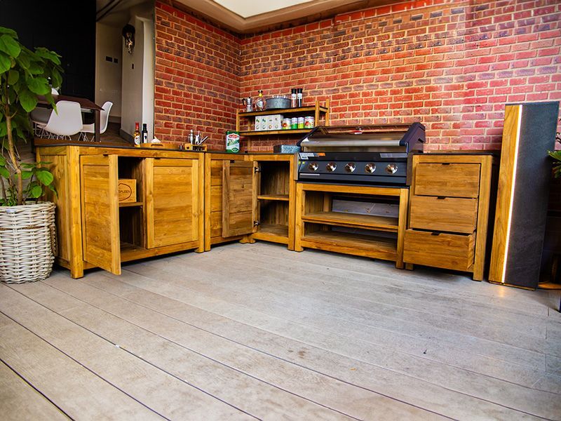 Bari Teak Outdoor Kitchen Set 2-Garden Furniture Centre-HighRange,Reclaimed Furniture,Kitchen Set,Showroom exdis,Bari,Outdoor Furniture,Outdoor Kitchens,The Bari Outdoor Kitchen Range-{collection_title}