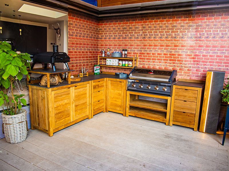 Bari Teak Outdoor Kitchen Set 2