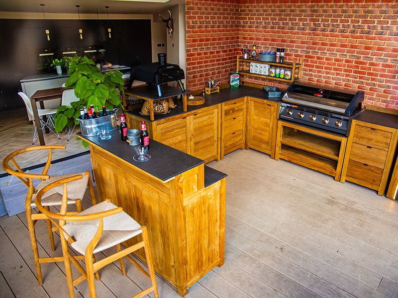 Bari Teak Outdoor Kitchen Set 2