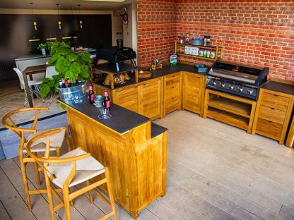 Bari Teak Outdoor Kitchen Set 2