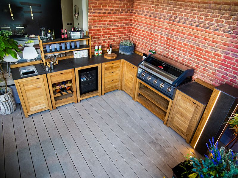 Bari Teak Outdoor Kitchen Set 4