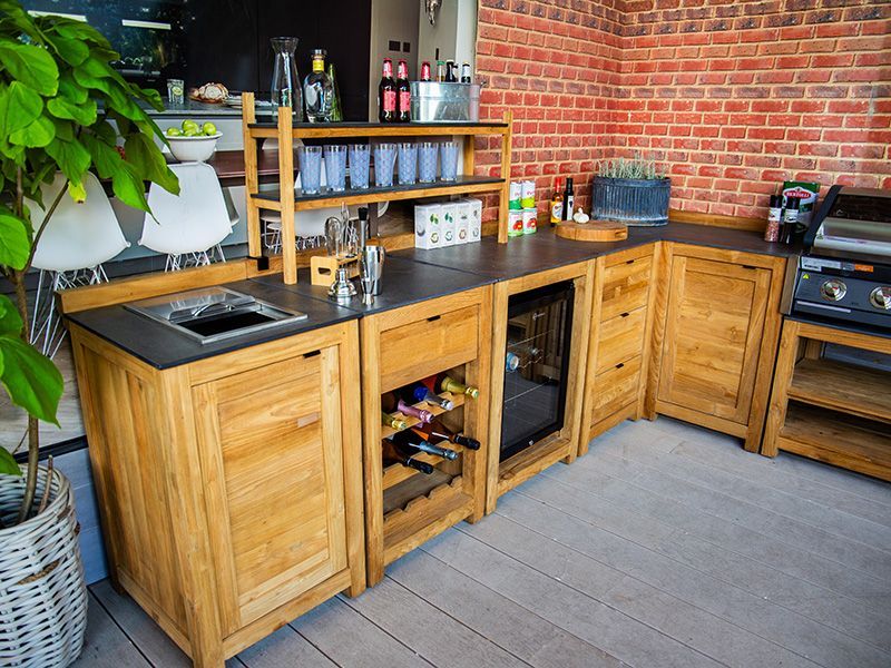 Bari Teak Outdoor Kitchen Set 4-Garden Furniture Centre-HighRange,Reclaimed Furniture,Kitchen Set,Showroom exdis,Bari,Outdoor Furniture,Outdoor Kitchens,The Bari Outdoor Kitchen Range-{collection_title}