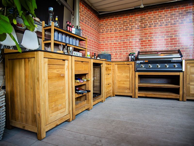 Bari Teak Outdoor Kitchen Set 4-Garden Furniture Centre-HighRange,Reclaimed Furniture,Kitchen Set,Showroom exdis,Bari,Outdoor Furniture,Outdoor Kitchens,The Bari Outdoor Kitchen Range-{collection_title}