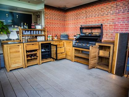Bari Teak Outdoor Kitchen Set 4