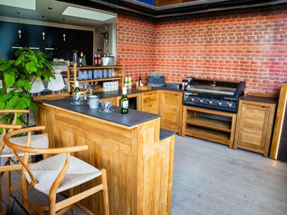 Bari Teak Outdoor Kitchen Set 4
