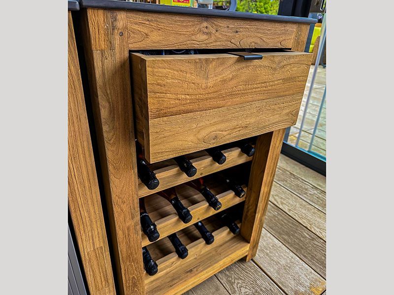 Wine Cabinet Kitchen Unit | Bari-Garden Furniture Centre-MidInstock,instock,MidRange,Reclaimed Furniture,Showroom exdis,Bari,Modular Furniture,Outdoor Furniture,Teak Garden Furniture,Outdoor Kitchens,The Bari Outdoor Kitchen Range,Teak,Outdoor Kitchen-{collection_title}
