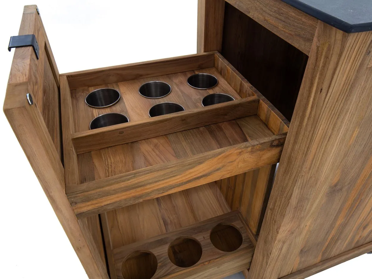 Bari Teak Outdoor Low Table Kitchen Set