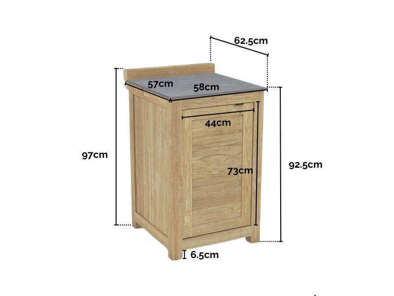 Bari Kitchen Single Door Unit -Garden Furniture Centre-MidRange,Reclaimed Furniture,Bari,Modular Furniture,Outdoor Furniture,Teak Garden Furniture,Outdoor Kitchens,The Bari Outdoor Kitchen Range,Teak,Outdoor Kitchen-{collection_title}