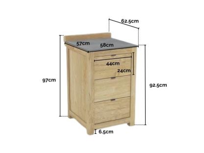 Bari Kitchen Unit 3 Drawers 