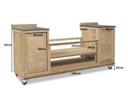 BBQ Cabinet Unit Trolley On Wheels | Bari