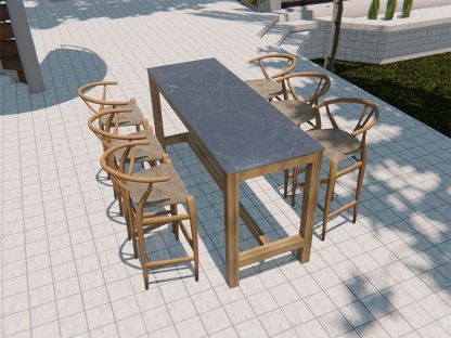 Bari Teak Bar Armchair Set