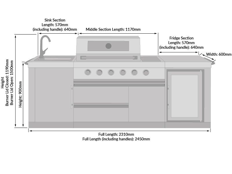 Premium Four Burner Kitchen BBQ | Norfolk Grills-Garden Furniture Centre-HighRange,Ranges,Fire Pits & BBQ's,Outdoor Kitchens,Outdoor Kitchen,BBQ's-{collection_title}