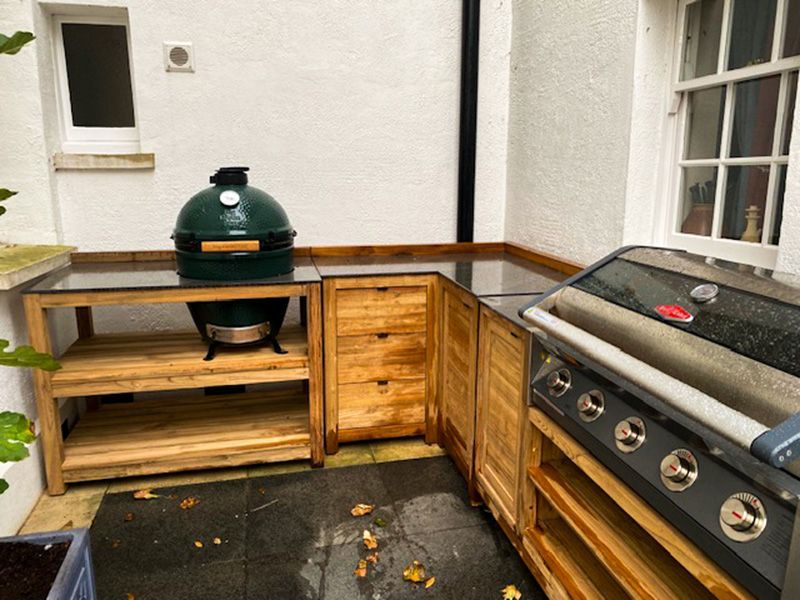 Bari Kitchen Big Green Egg Table Fixed Unit | Bari -Garden Furniture Centre-HighRange,Reclaimed Furniture,Bari,Modular Furniture,Outdoor Furniture,Teak Garden Furniture,Outdoor Kitchens,The Bari Outdoor Kitchen Range-{collection_title}