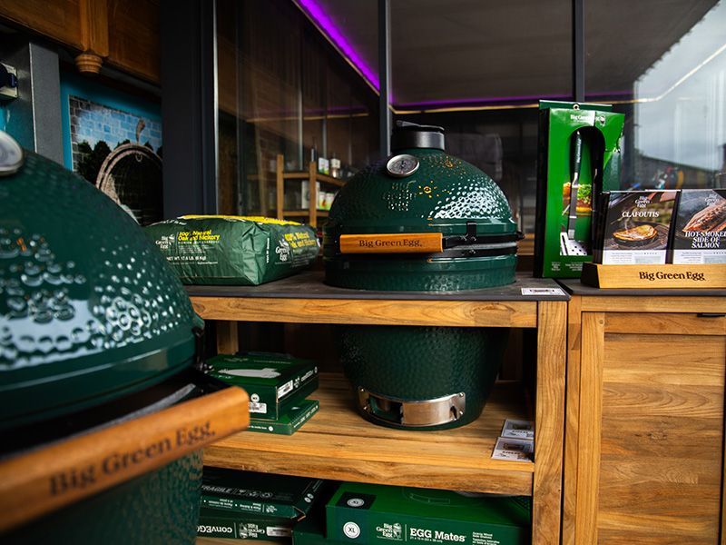 Bari Kitchen Big Green Egg Unit With Wheels | Bari | Pre-Order -Garden Furniture Centre-HighRange,Reclaimed Furniture,Bari,Modular Furniture,Outdoor Furniture,Teak Garden Furniture,Outdoor Kitchens,The Bari Outdoor Kitchen Range-{collection_title}