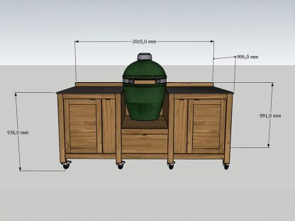 Big Green Egg Island On Wheels | Bari