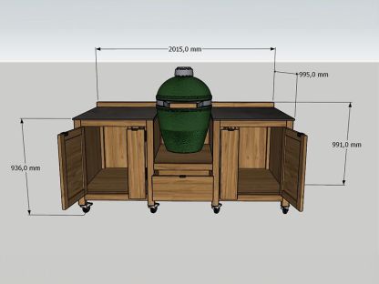Big Green Egg Island On Wheels | Bari