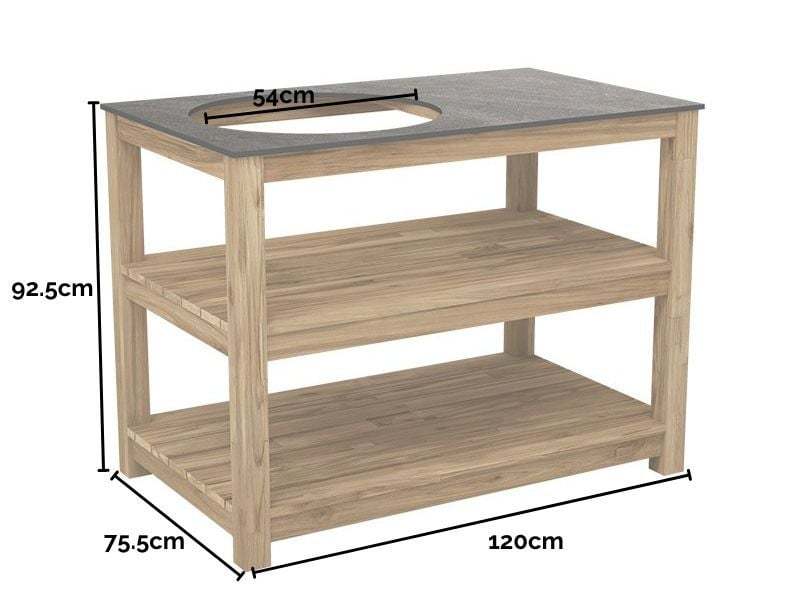 Bari Kitchen Big Green Egg Table Fixed Unit | Bari -Garden Furniture Centre-HighRange,Reclaimed Furniture,Bari,Modular Furniture,Outdoor Furniture,Teak Garden Furniture,Outdoor Kitchens,The Bari Outdoor Kitchen Range-{collection_title}