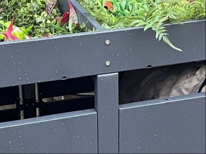 Galvanized Steel Wheelie Bin Cover With Planter | Quad Set