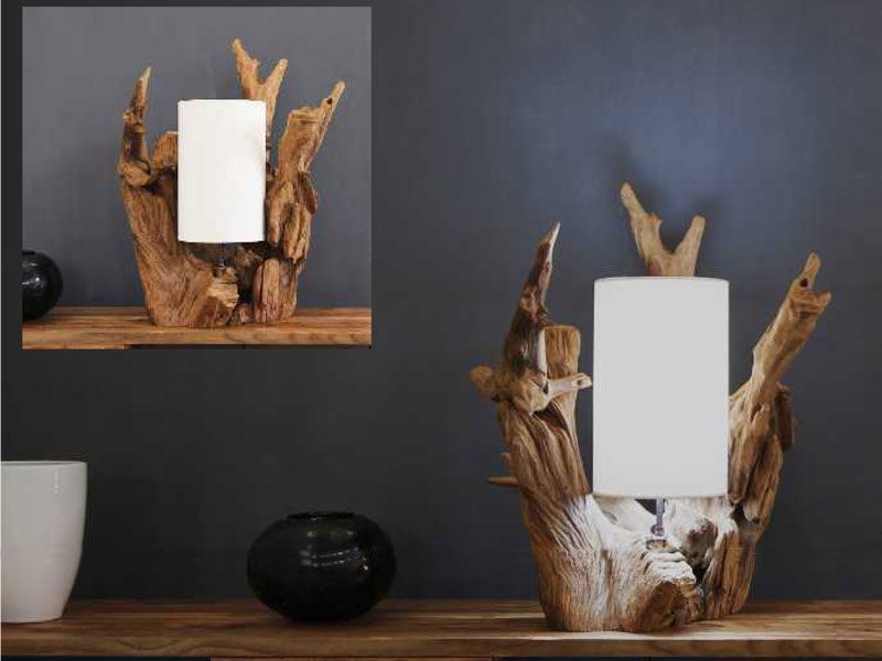 Bion Table Lamp -Garden Furniture Centre-Root,LowRange,Accessories,Conservatory,Reclaimed Furniture,Indoor Accessories,Indoor Lighting,Teak,Lights-{collection_title}