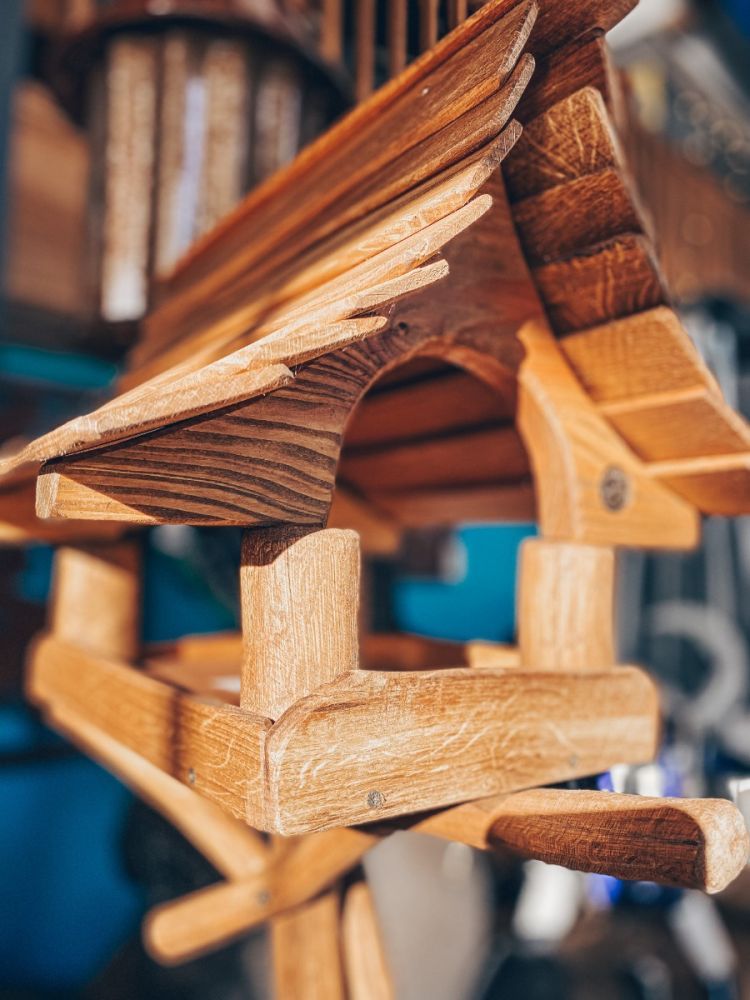 Small Oak Bird Table