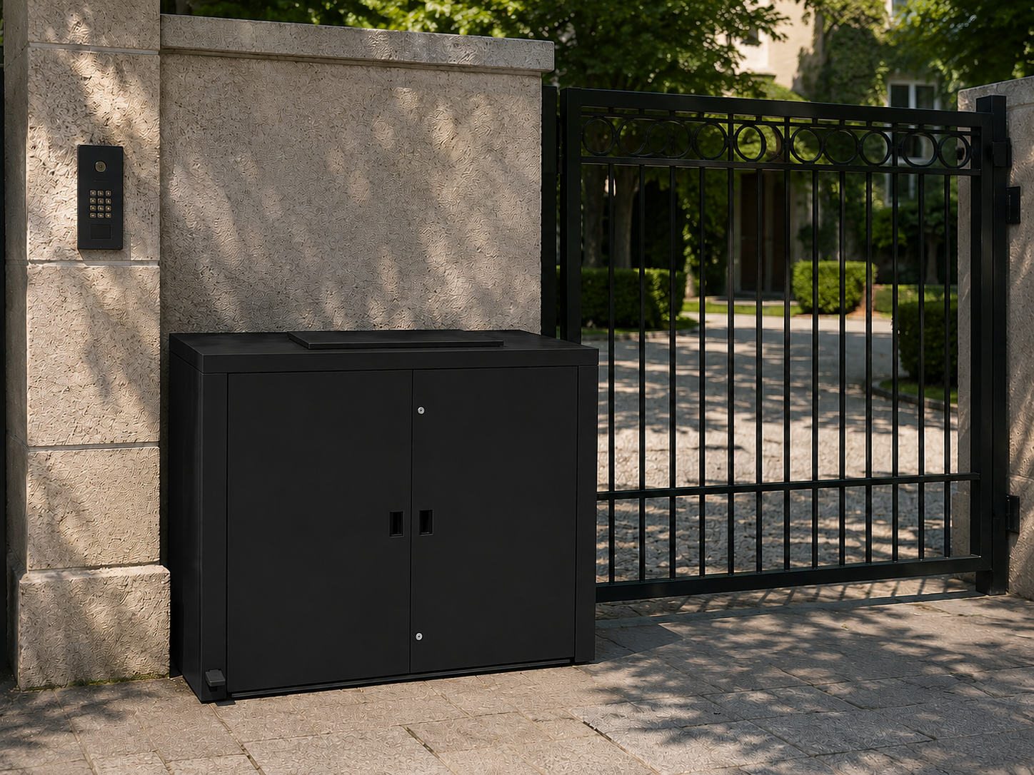 Outdoor Wheelie Bin Storage Unit with Pedal Lid | 1100L| Pre-order