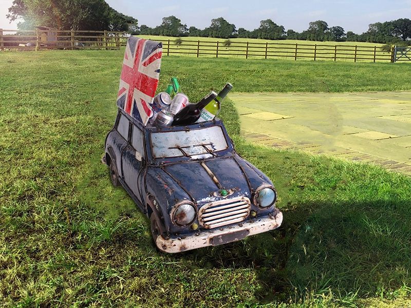 Mini Cooper Cooler | Union Jack -Garden Furniture Centre-48Hour Dispatch,MidInstock,instock,MidRange,Union,Ornaments Accessories,Ornaments,Accessories,Ranges,Think Outside Range,Metal Garden Ornaments,Novelty Drinks Coolers,Think Outside Range Ranges,Coronation Range-{collection_title}