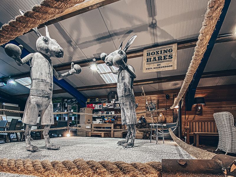 Boxing Hares -Garden Furniture Centre-HighRange,Showroom exdis,Ornaments,Animal Garden Ornaments,Metal Garden Ornaments-{collection_title}