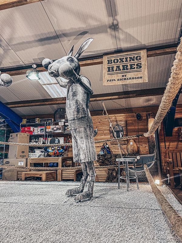 Boxing Hares -Garden Furniture Centre-HighRange,Showroom exdis,Ornaments,Animal Garden Ornaments,Metal Garden Ornaments-{collection_title}