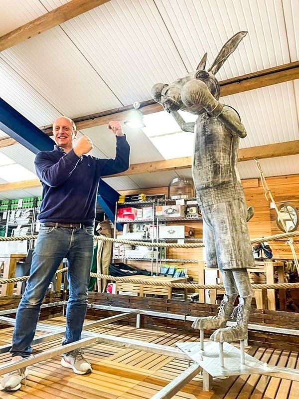 Boxing Hares -Garden Furniture Centre-HighRange,Showroom exdis,Ornaments,Animal Garden Ornaments,Metal Garden Ornaments-{collection_title}