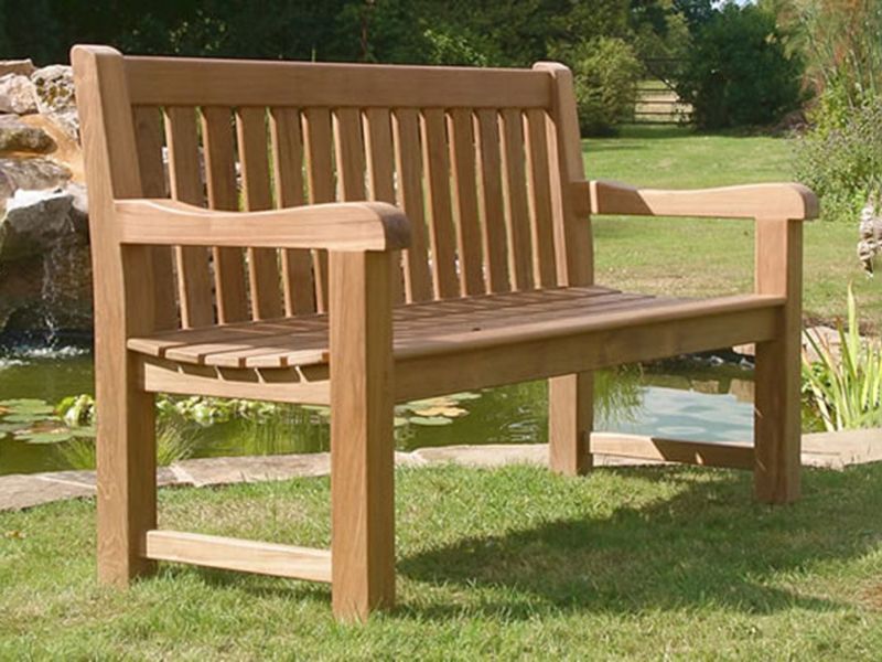 Britannia Teak Bench 150cm | FSC® Certified-Garden Furniture Centre-MidInstock,instock,MidRange,Active,park benches,Teak,Benches,Outdoor Furniture,FSC®,Teak Benches Benches,Memorial Benches,Teak Benches-{collection_title}