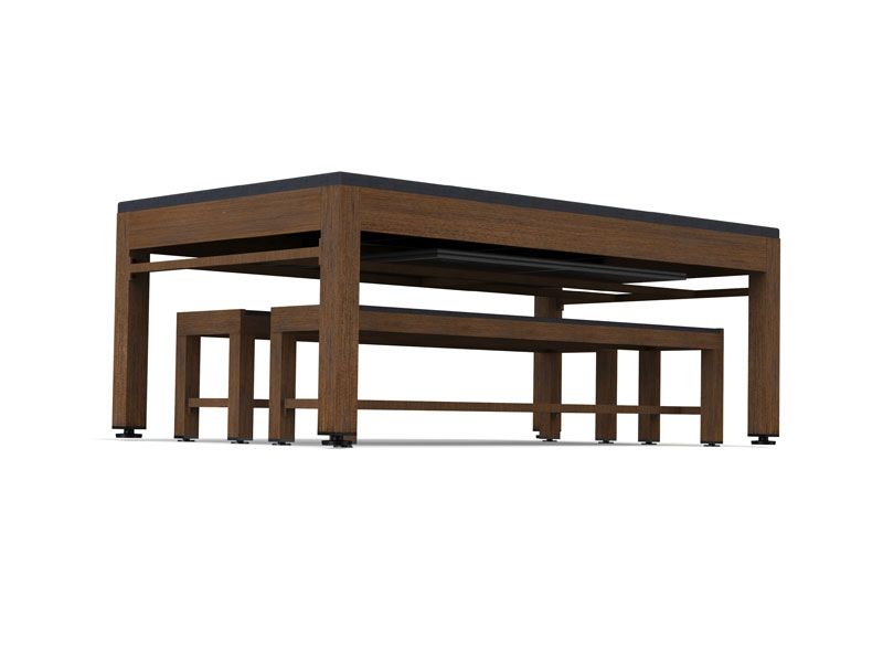 Outdoor Games Diner Table - Brown & Black 