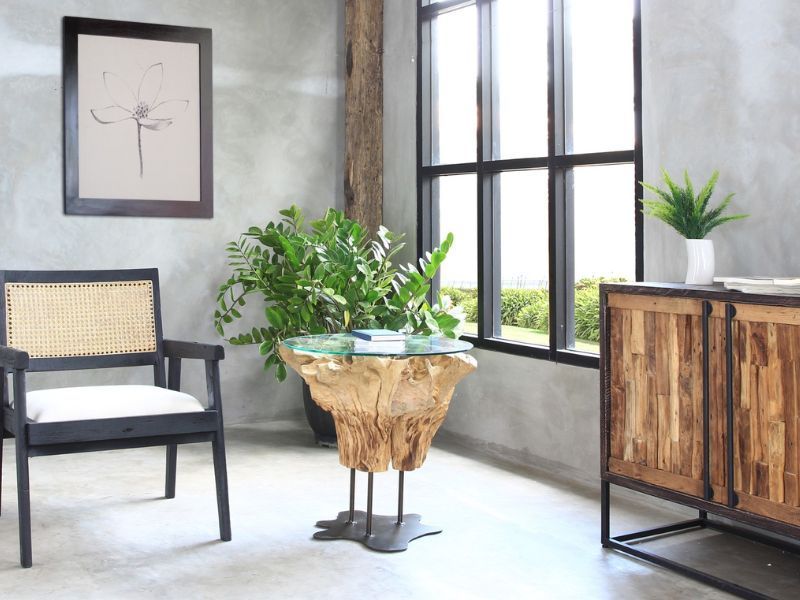 Brulok Side Table -Garden Furniture Centre-Root,MidInstock,instock,MidRange,Side Table,Showroom exdis,Reclaimed Furniture,Indoor Accessories-{collection_title}