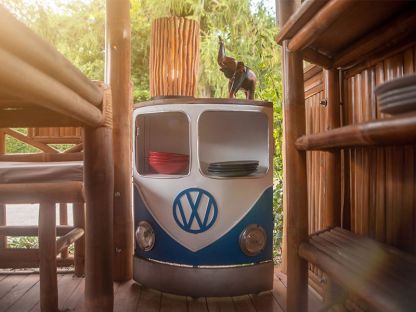 Indian VW Bus Bar Cabinet | Blue