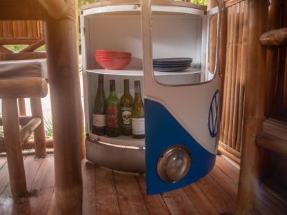 Indian VW Bus Bar Cabinet | Blue
