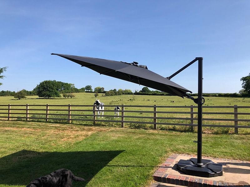Calypso LED Cantilever Parasol 3M Square-Garden Furniture Centre-MidInstock,instock,MidRange,Square,Parasols,Cantilever Parasols Parasols,LED Parasols,Cantilever Parasols-{collection_title}
