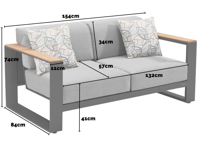 Cambusa 2 Seater Sofa | White or Grey 