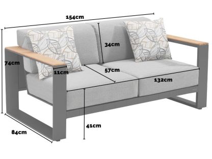 Cambusa 2 Seater Sofa | White or Grey 