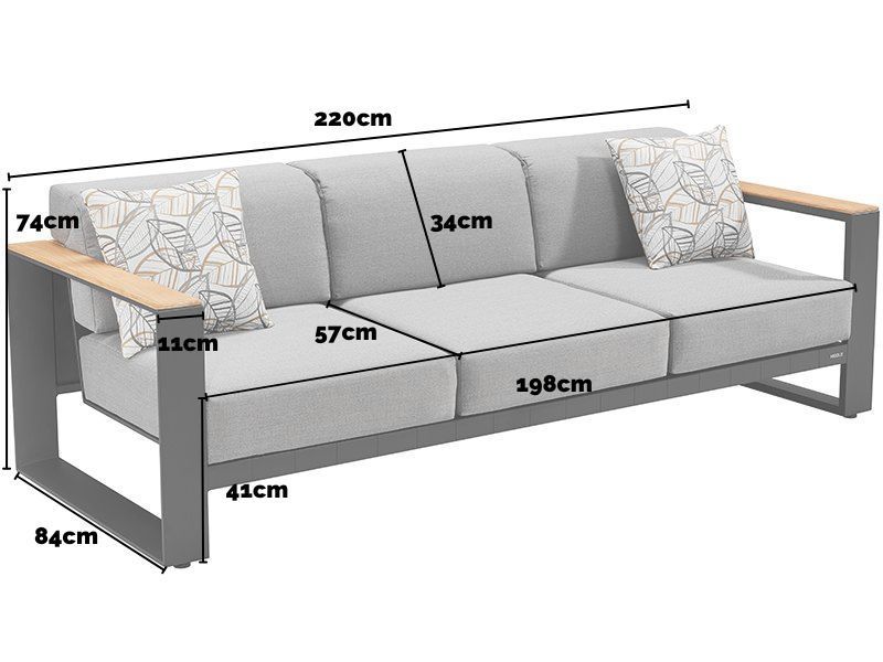 Cambusa 3 Seater Sofa | White or Grey