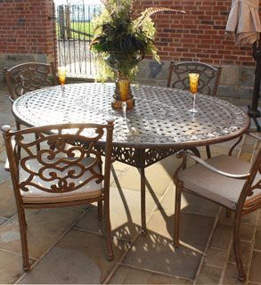 Casino Oval Table and 4 Chairs Set | Ex-Display-Garden Furniture Centre-HighRange,Tables,Dining Set,Metal,Outdoor Furniture,Metal Furniture,Casino & Leaf Range,Outdoor Sale,Outdoor Dining,Autumn & Winter Sale,Ex-Display,Showroom exdis,Sale-{collection_title}
