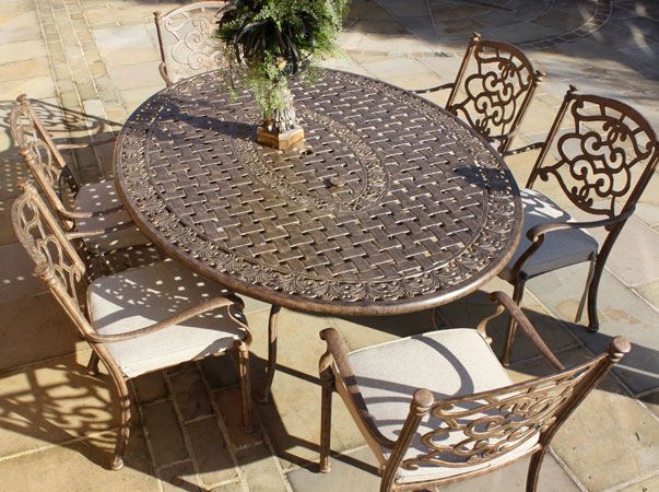Casino 6 Seater Oval Table and Chairs Set-Garden Furniture Centre-HighRange,Tables,Dining Set,Metal,Outdoor Furniture,Metal Furniture,Ranges,Casino & Leaf Range,Outdoor Sale,Outdoor Dining,Autumn & Winter Sale-{collection_title}
