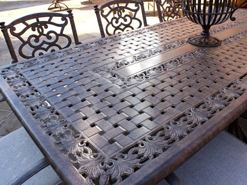 Casino 8 Seater Large Rectangle Table and Chairs 'set' -Garden Furniture Centre-HighRange,Tables,Dining Set,Metal,Outdoor Furniture,Metal Furniture,Ranges,Casino & Leaf Range,Outdoor Sale,Outdoor Dining,Autumn & Winter Sale-{collection_title}