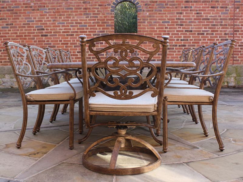 Casino 10 Chair Rectangular Set -Garden Furniture Centre-HighRange,Tables,Dining Set,Metal,Outdoor Furniture,Metal Furniture,Casino & Leaf Range,Outdoor Dining-{collection_title}