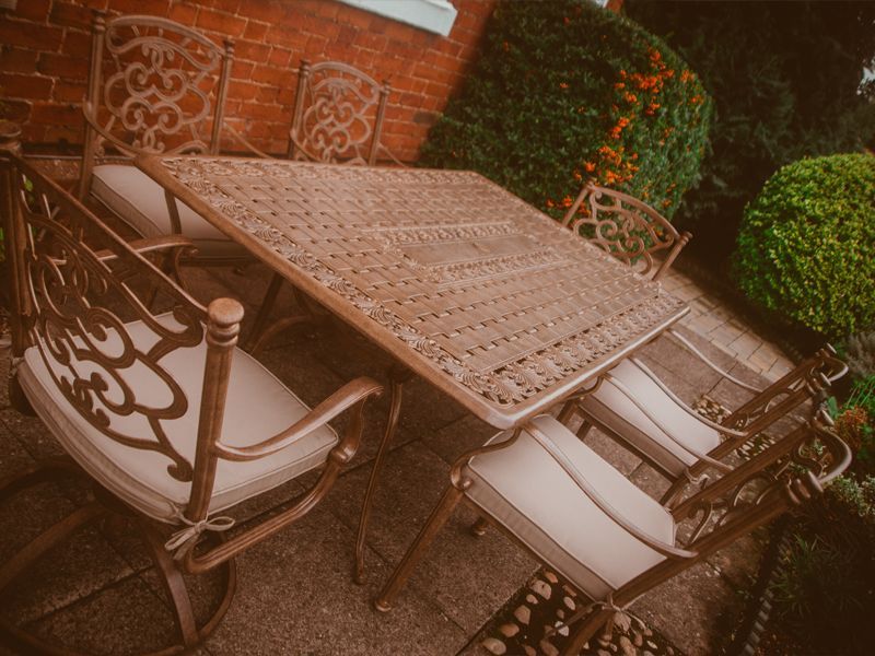 Casino 6 Seater Rectangle Table & Swivel Chairs 'set' -Garden Furniture Centre-HighRange,Tables,Dining Set,Metal,Outdoor Furniture,Metal Furniture,Casino & Leaf Range,Outdoor Dining-{collection_title}