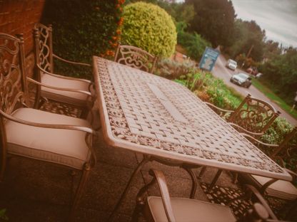 Casino 6 Seater Rectangle Table & Swivel Chairs 'set' 