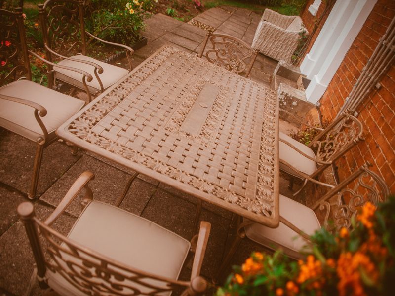 Casino 6 Seater Rectangle Table & Swivel Chairs 'set' -Garden Furniture Centre-HighRange,Tables,Dining Set,Metal,Outdoor Furniture,Metal Furniture,Casino & Leaf Range,Outdoor Dining-{collection_title}