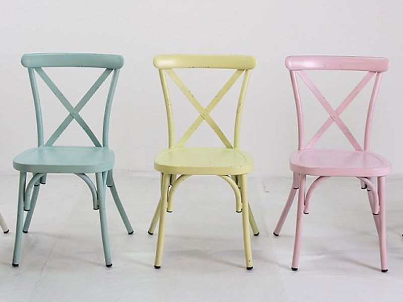 Round Retro Cross Back Chair Cafe Set 